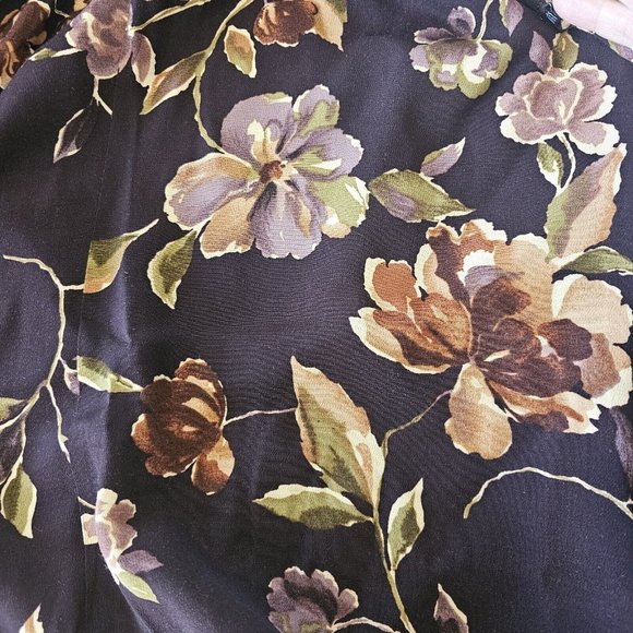 Vintage 90s‎ Purple Sz 12 Dark Floral Long Maxi Dress Shortsleeve Romantic - Picture 4 of 10